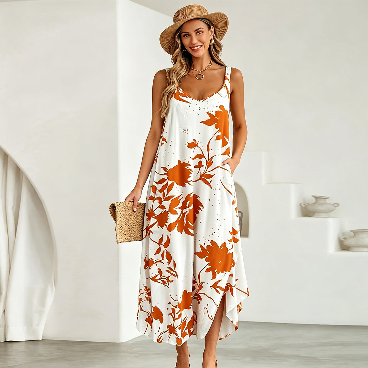 Printed Slip Dress