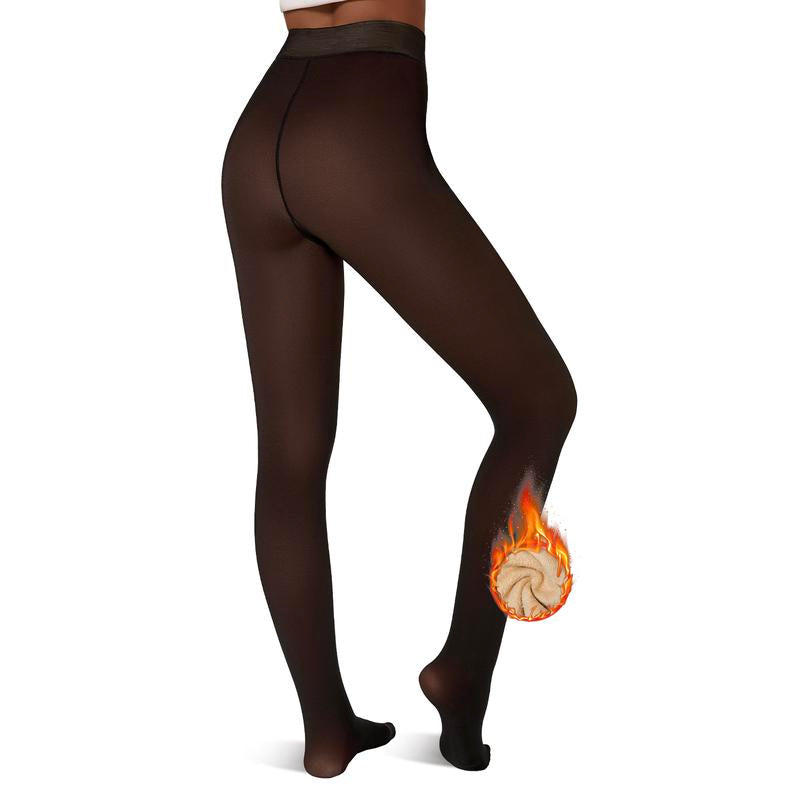 Fleece Lined Tights One-Lined Seams both front and back