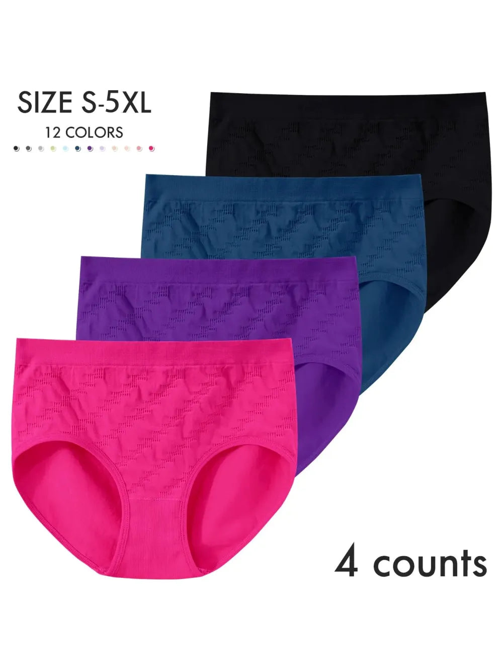 100% COTTON Women's Solid Color Panty, Breathable Comfortable Panty for Daily Wear