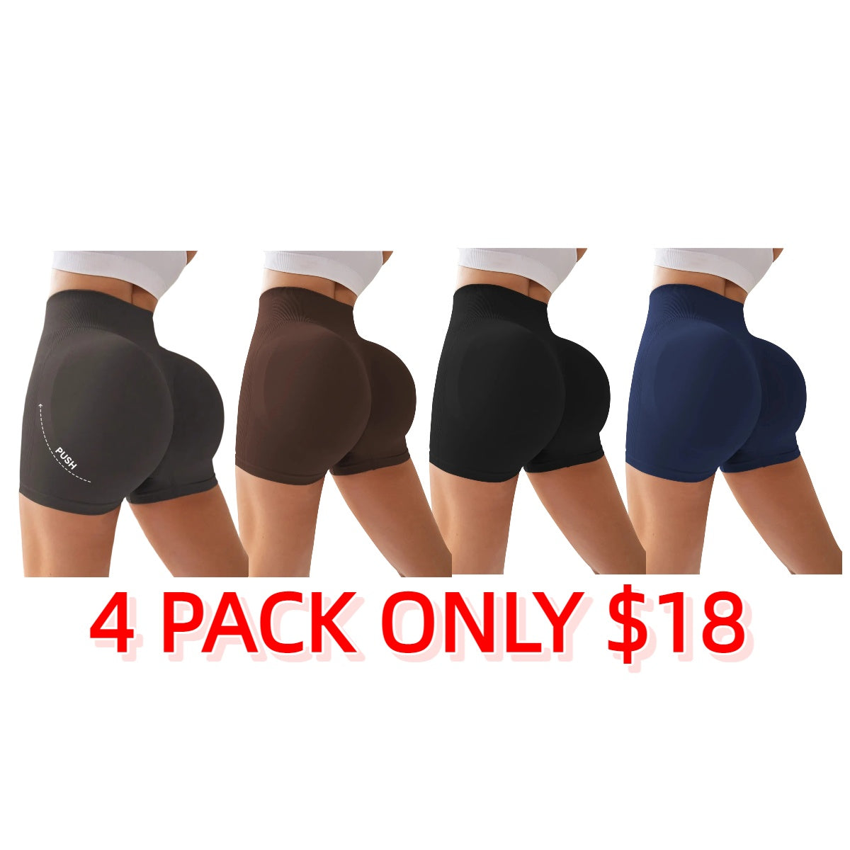 High Waist Tummy Control Side-Ribbed Butt-Lifting Seamless Shorts