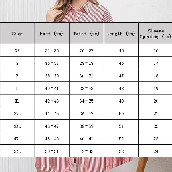 Women's loose-fitting midi striped shirt dress