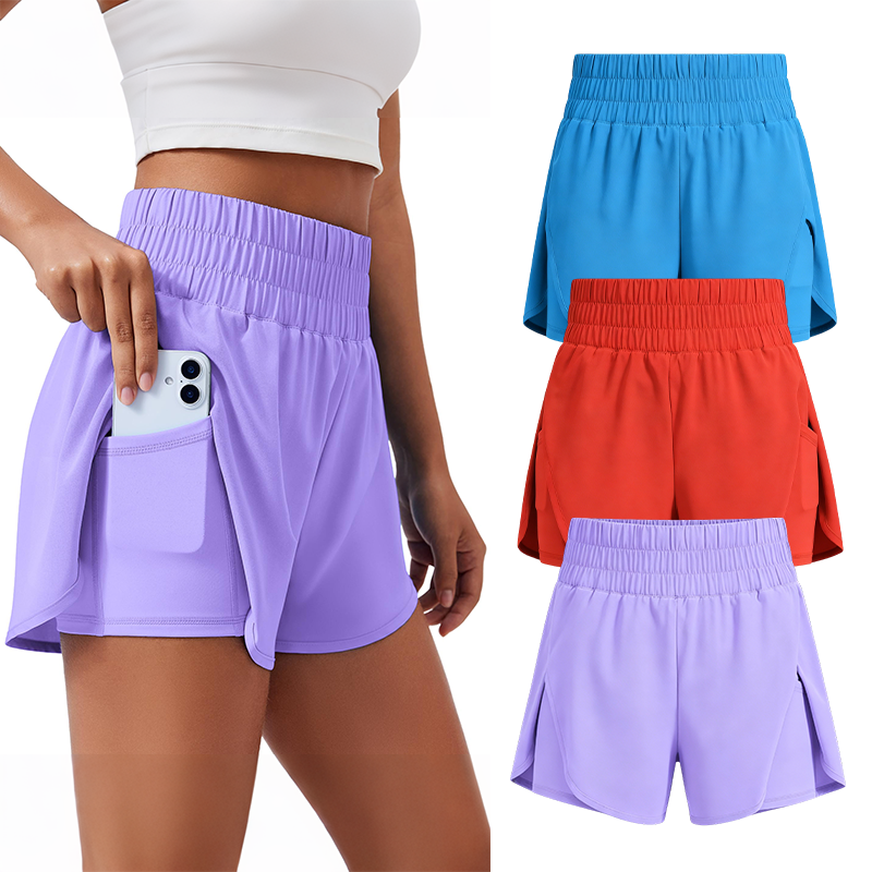 🔥Limited time clearance🔥Anti-exposure sports shorts with built-in inner layer and convenient side pockets