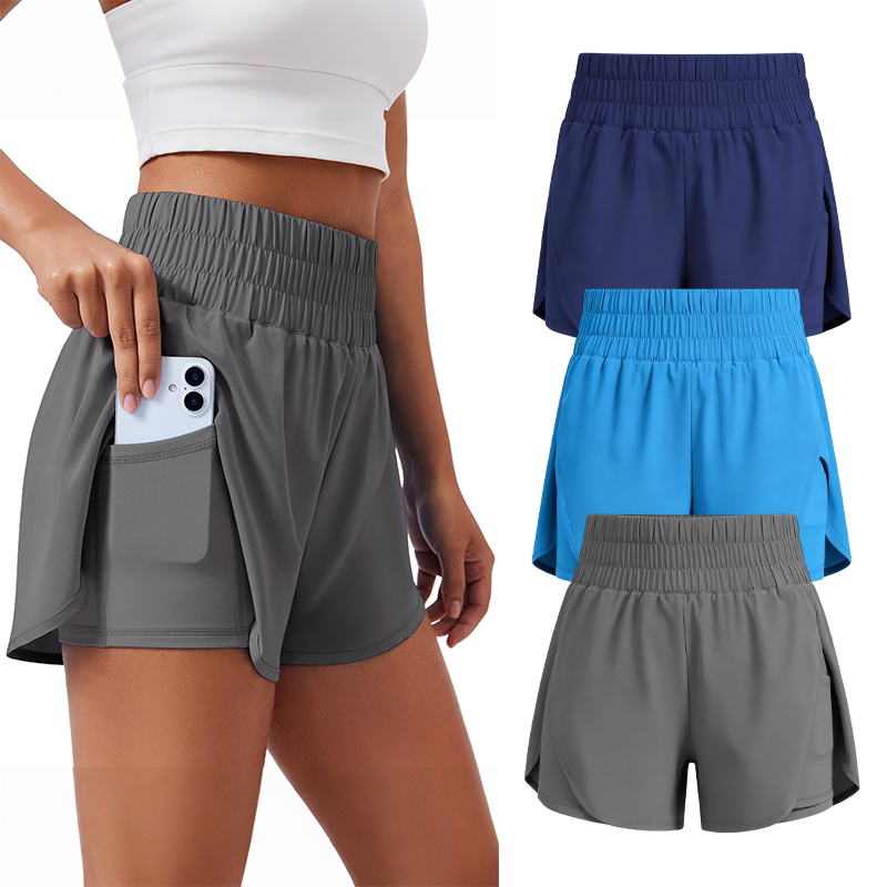 🔥Limited time clearance🔥Anti-exposure sports shorts with built-in inner layer and convenient side pockets