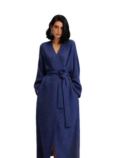 Women's double-sided plush bathrobe