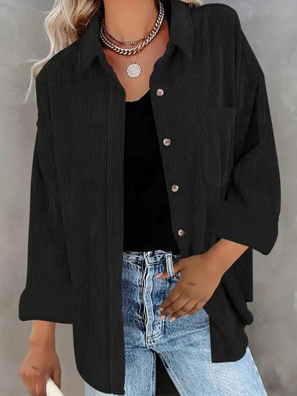✨Women's Plain Collared Minimalist Button Front Collared Blouse🔥