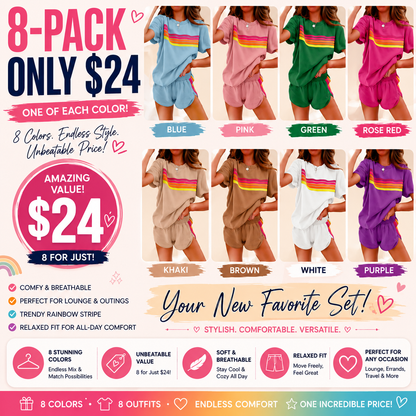 Women's Short 2-Piece Rainbow