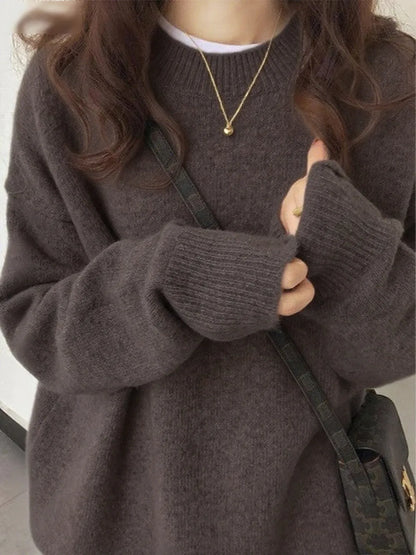 ✨Women's Solid Drop Shoulder Long Sleeve Basic Sweater🔥