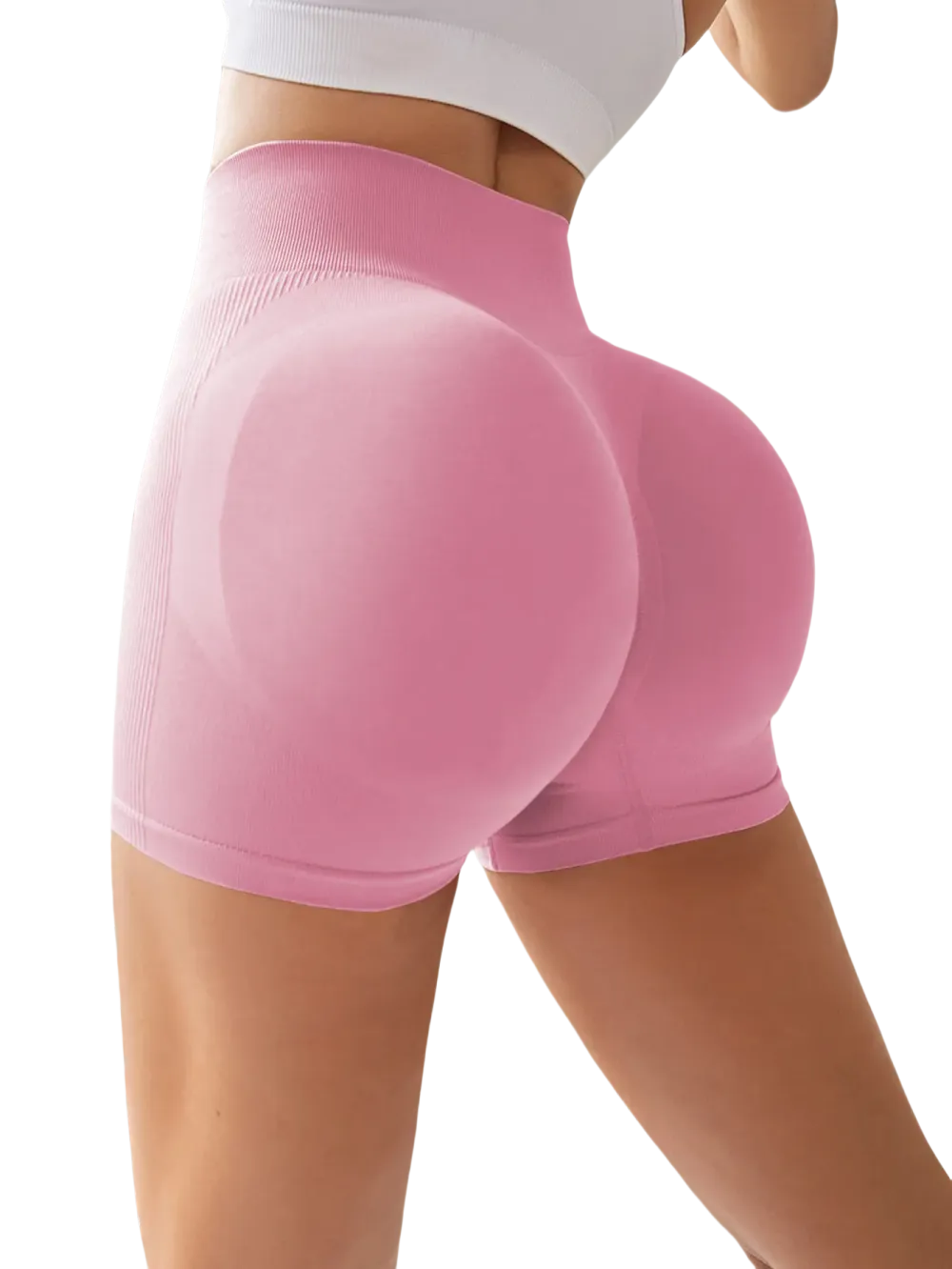 High Waist Tummy Control Side-Ribbed Butt-Lifting Seamless Shorts