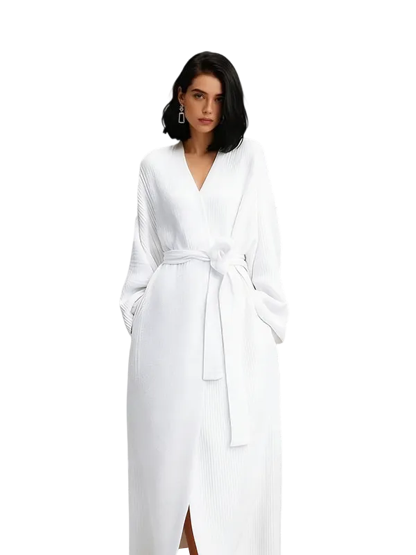 Women's double-sided plush bathrobe