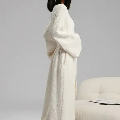 Women's double-sided plush bathrobe