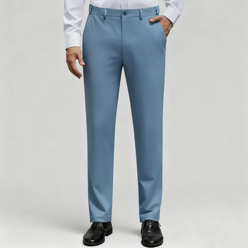 Men's Stretch Dress Pants No Iron Golf Pants Expandable Waist Flat Front Business Casual Pants