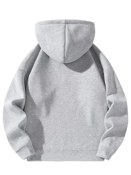 Plain Half Zip Drop Shoulder Essentials Hoodie