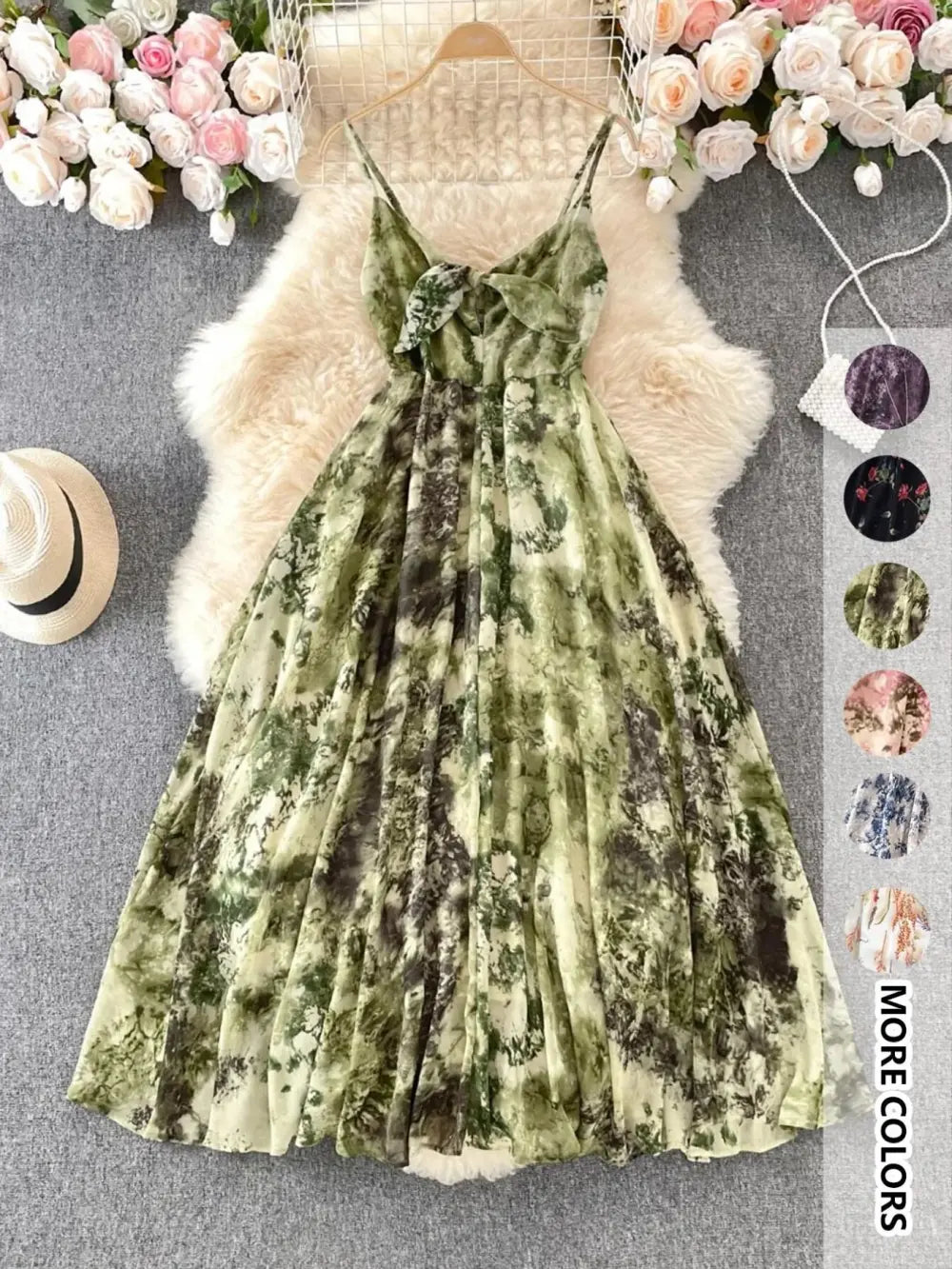 Women's Boho Floral Cami A-Line Summer Dress