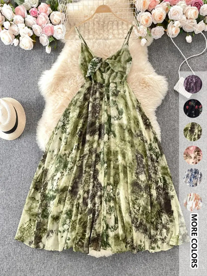 Women's Boho Floral Cami A-Line Summer Dress