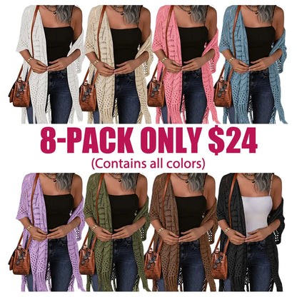 Women's knitted cardigan loose open coat