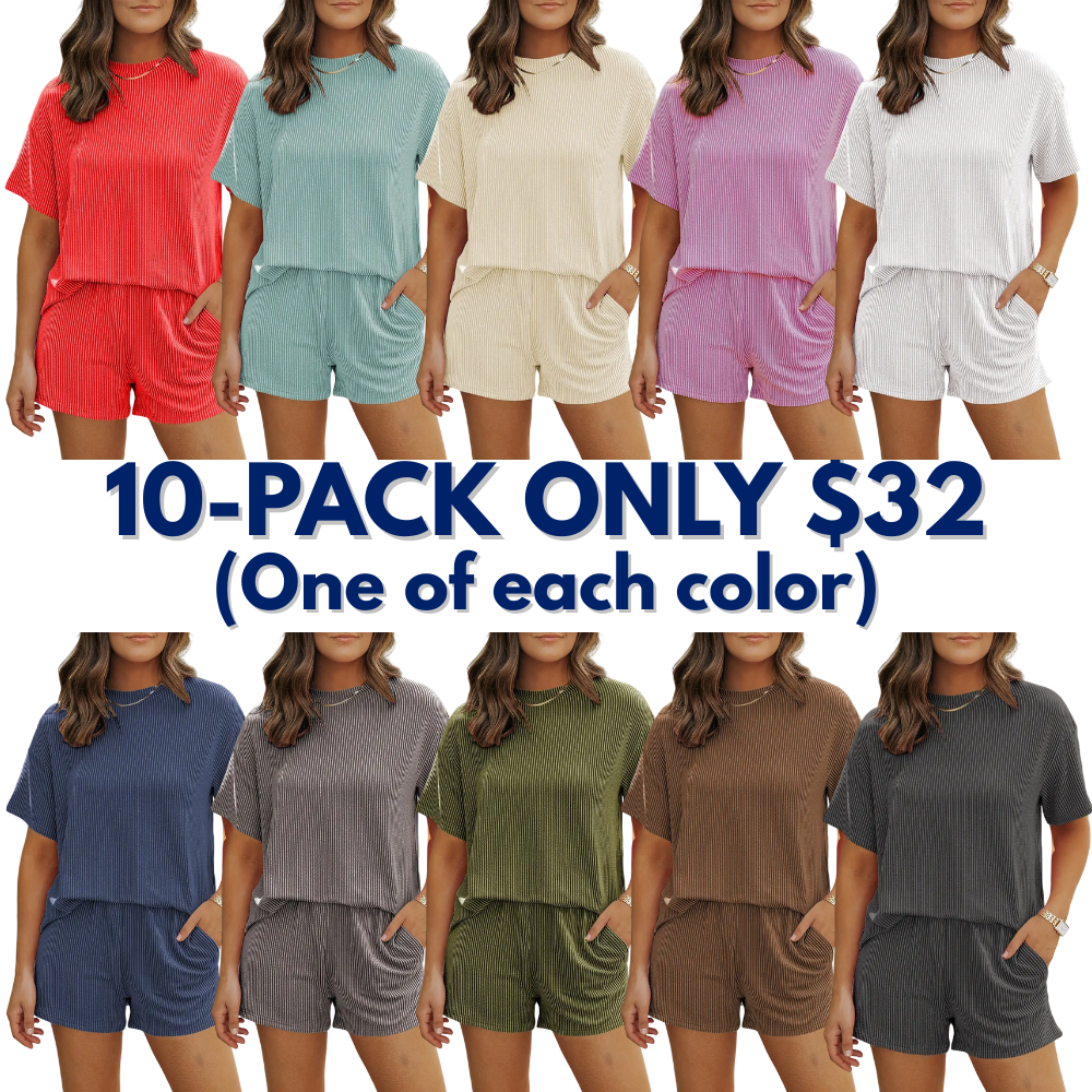 Women's Cable-Knit Textured Casual Loungewear Set