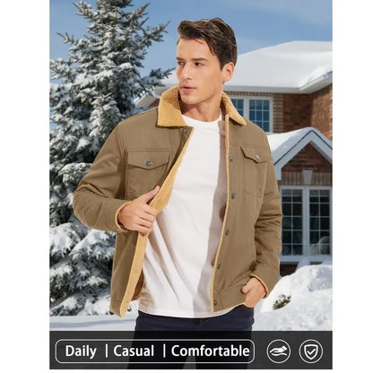 Men's Sherpa Lined Winter Trucker Jacket