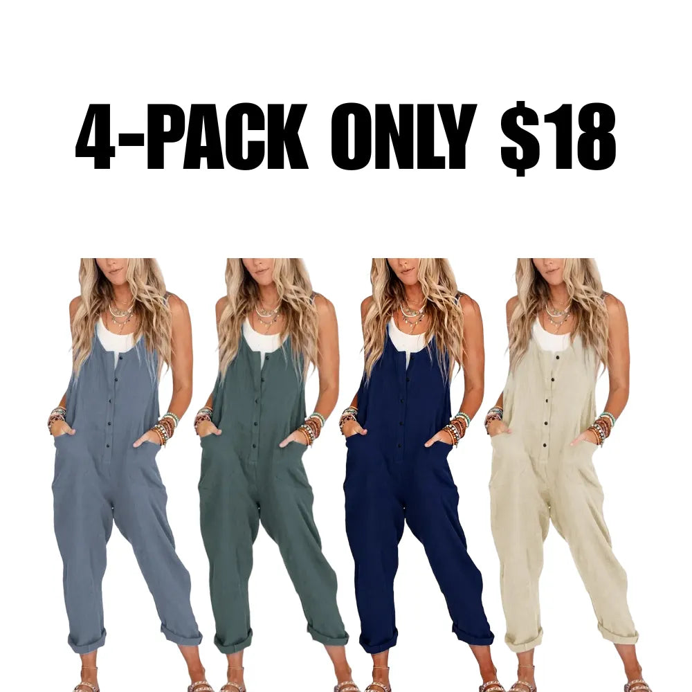 Women's Overalls Linen Cotton Jumpsuits