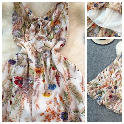 Women's Boho Floral Cami A-Line Summer Dress