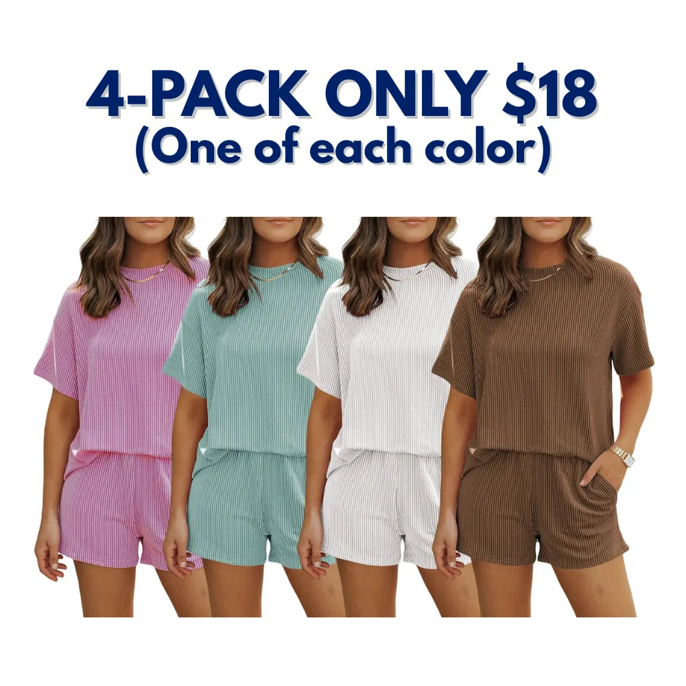 Women's Cable-Knit Textured Casual Loungewear Set
