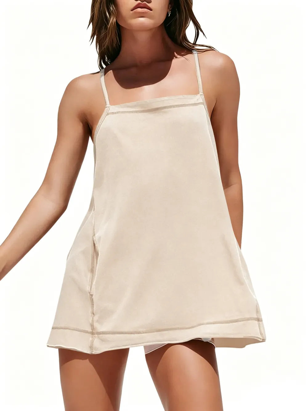 Women's Workout Tank Tops  Square Neck Tunics Loose Sleeveless Spaghetti Strap Athletic Shirts