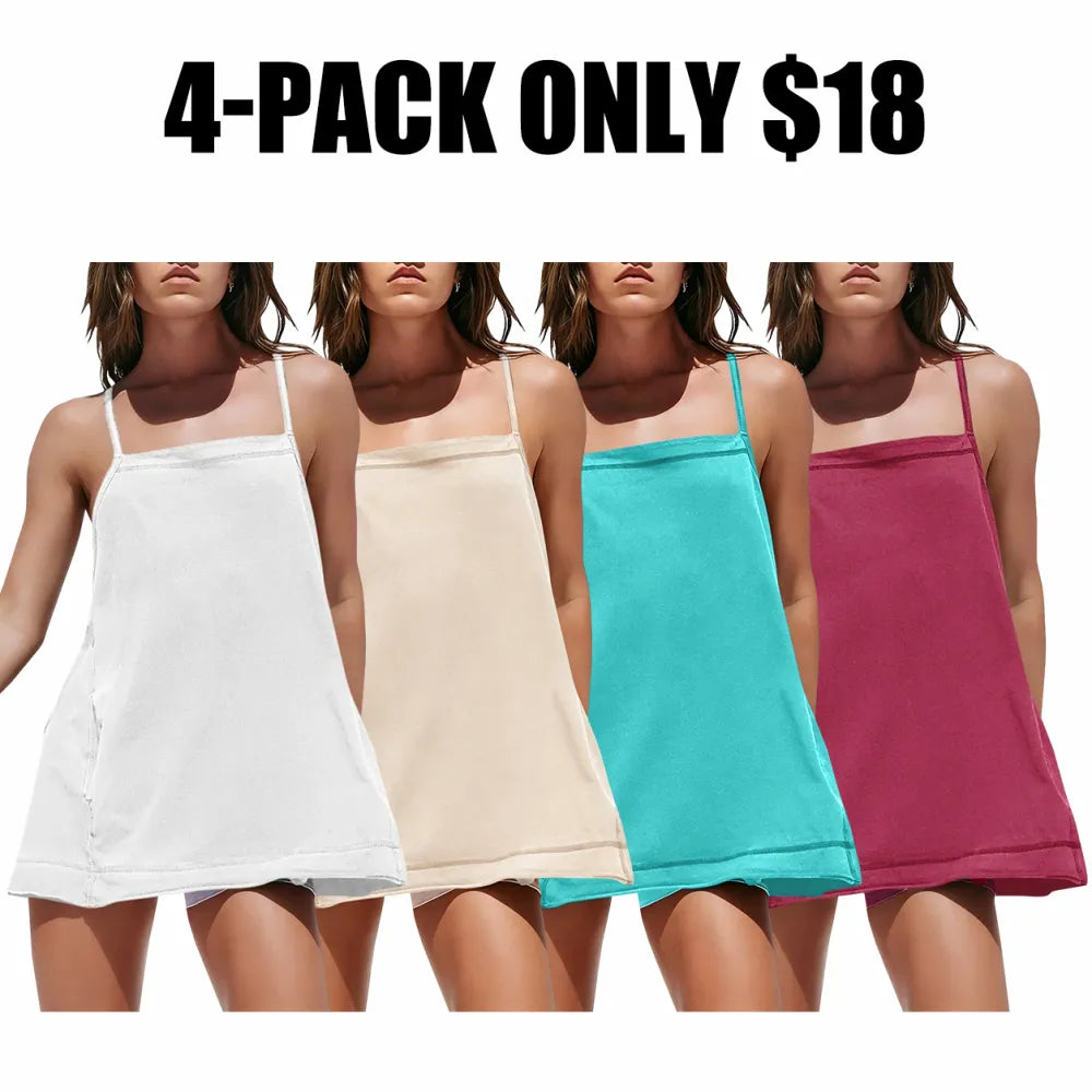 Women's Workout Tank Tops  Square Neck Tunics Loose Sleeveless Spaghetti Strap Athletic Shirts