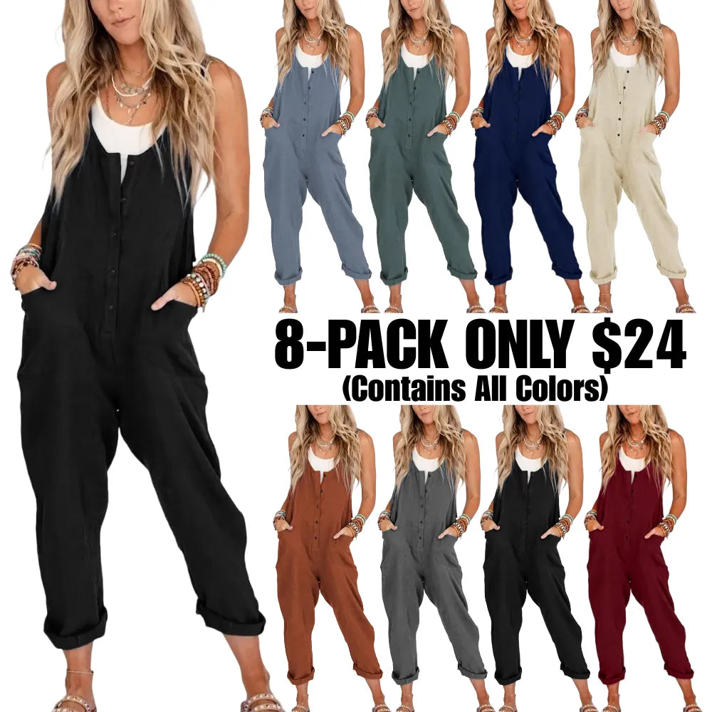 Women's Overalls Linen Cotton Jumpsuits