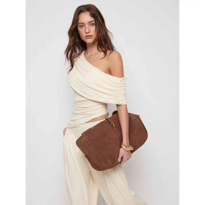 🎉Hot Sale🔥-Women'S One-Shoulder Wide-Leg Pants Suit