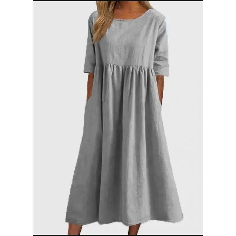 Summer New Cotton and Linen Casual Short Sleeve