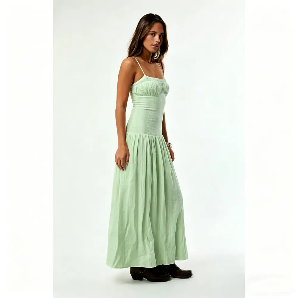 Your Favorite Women's Ava Linen Bustier Maxi Dress