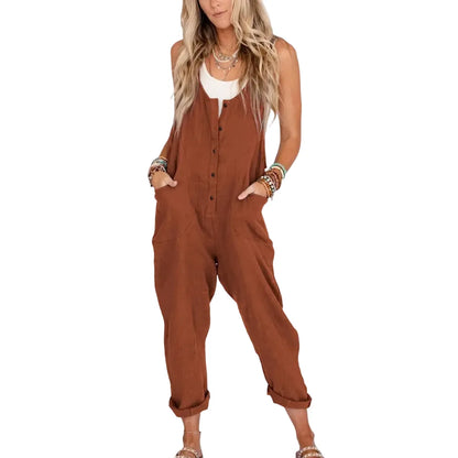 Women's Overalls Linen Cotton Jumpsuits