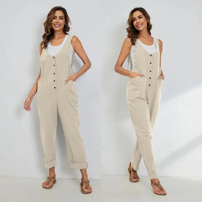 Women's Overalls Linen Cotton Jumpsuits