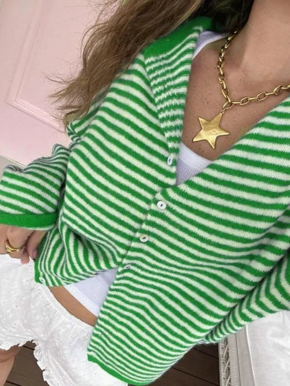 Women's Striped Sweater Cardigan