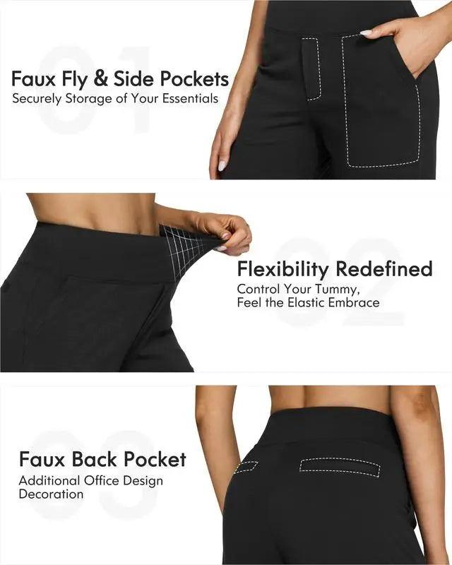 🔥8- PACK Women Loose High-Waist Business Casual Pants