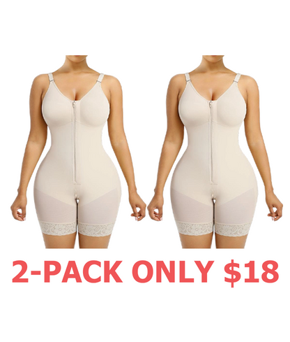 Women's Shaping Underwear Tummy-Control and Butt-Lifting Shaping Pants Zippered Crotch Removable Straps