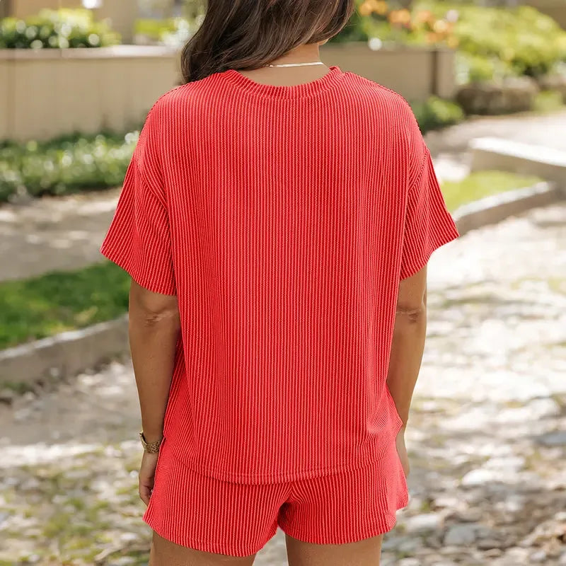 Women's Cable-Knit Textured Casual Loungewear Set