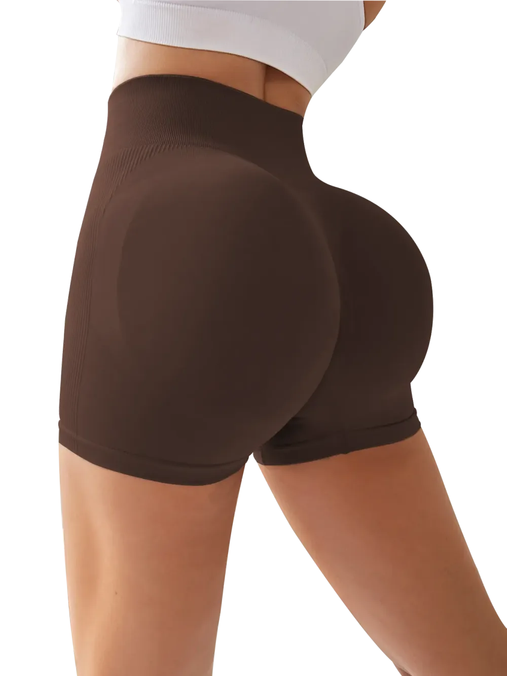 High Waist Tummy Control Side-Ribbed Butt-Lifting Seamless Shorts