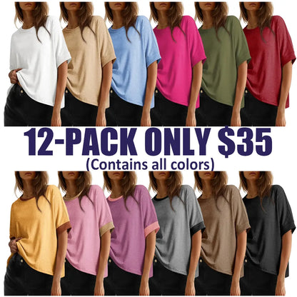 2026 New Women's Loose Fit Plus Size Basic T-Shirt