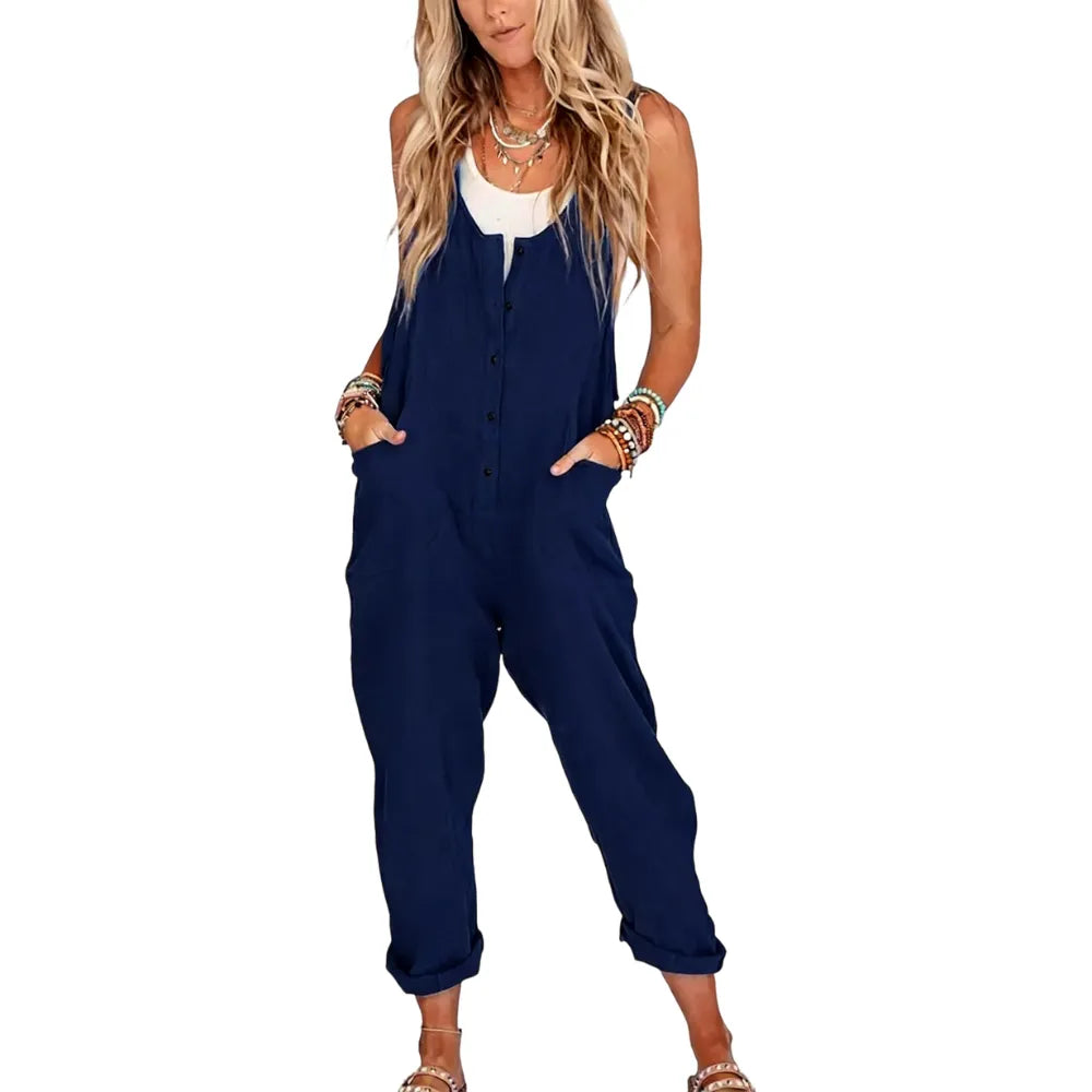 Women's Overalls Linen Cotton Jumpsuits