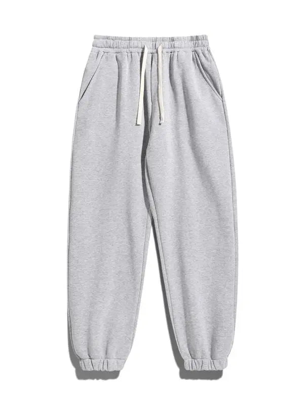 Men's Regular Fit Solid Drawstring Waist Sweatpants
