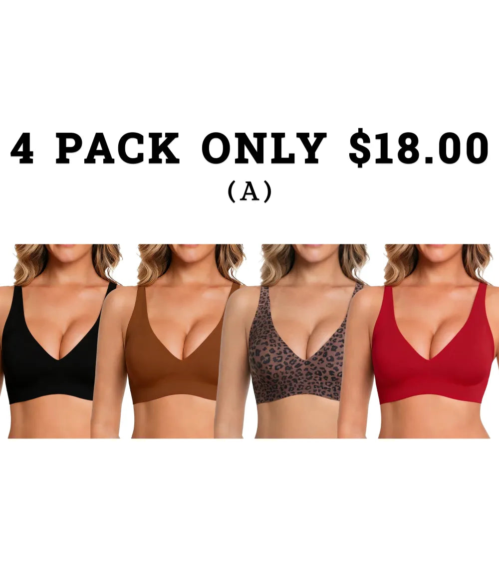 Women's Wireless Seamless Jelly Bra Deep V