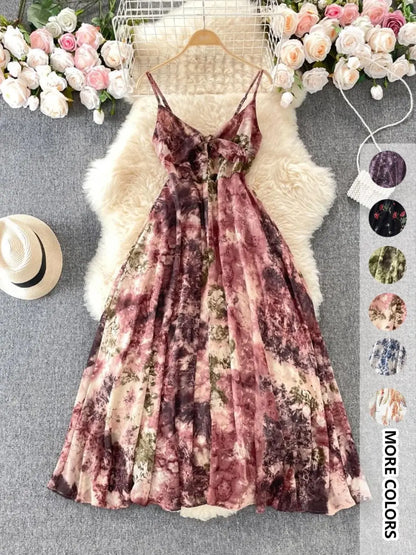 Women's Boho Floral Cami A-Line Summer Dress