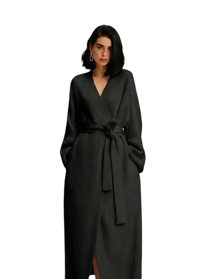 Women's double-sided plush bathrobe