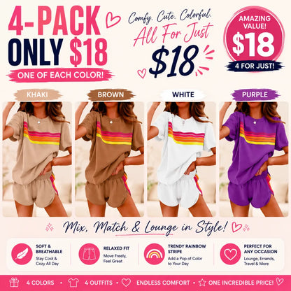 Women's Short 2-Piece Rainbow