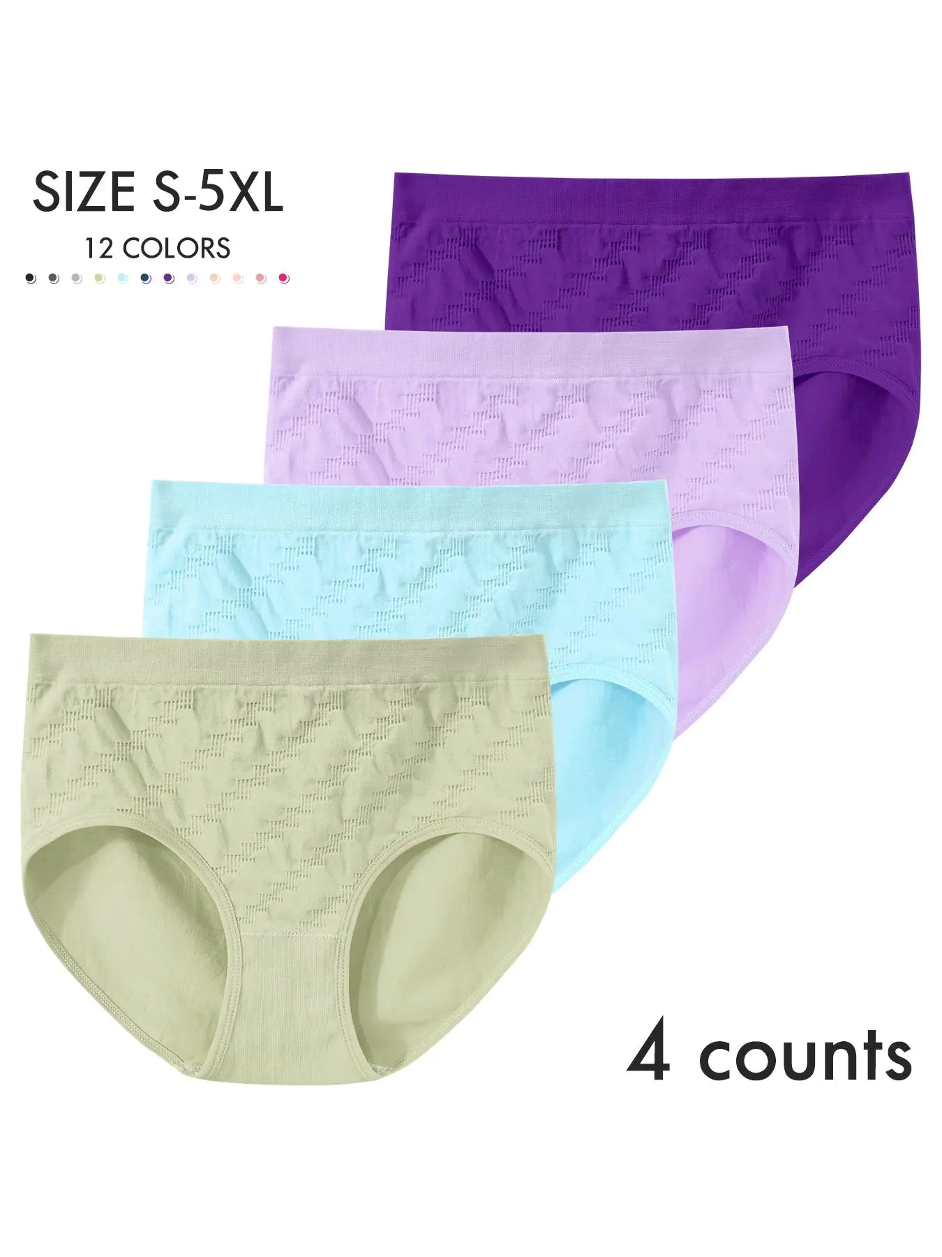 100% COTTON Women's Solid Color Panty, Breathable Comfortable Panty for Daily Wear