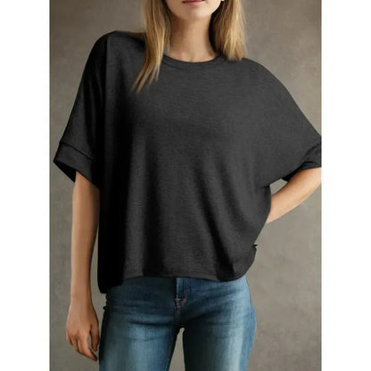 2026 New Women's Loose Fit Plus Size Basic T-Shirt