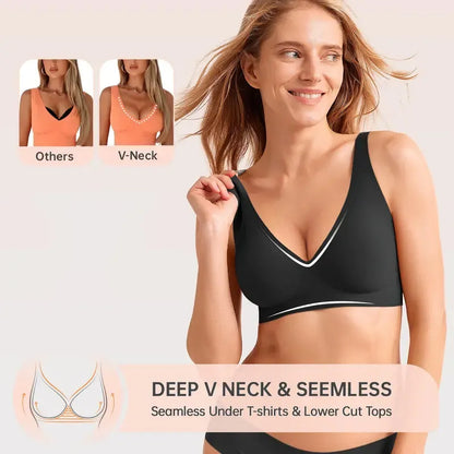 Women's Wireless Seamless Jelly Bra Deep V