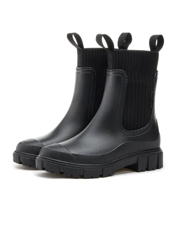 Women's Solid Color Waterproof Rain Boots