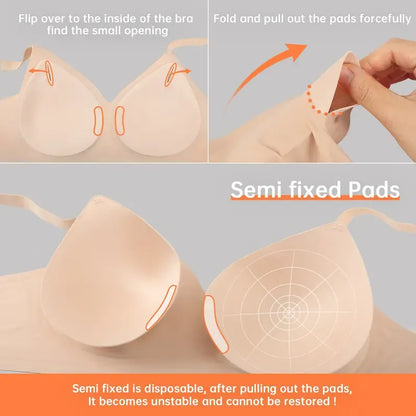Women's Wireless Seamless Jelly Bra Deep V