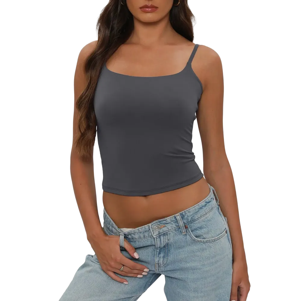 Casual Sexy Square Neck Tank Top for Women